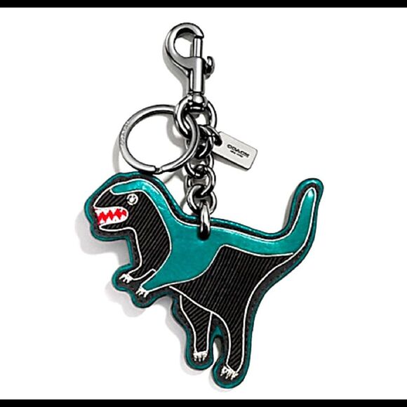 2/$150 Coach REXY Dinosaur Embroidered Keychain AND Coach Pebbled Leather Clutch - Picture 2 of 4